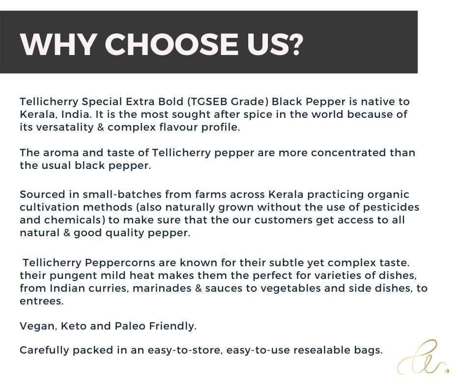 Whole Black Pepper - TGSEB Grade Export Quality