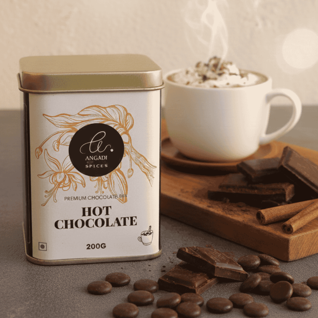 Hot Chocolate with Dark Chocolate Bits by Angadi of Spices