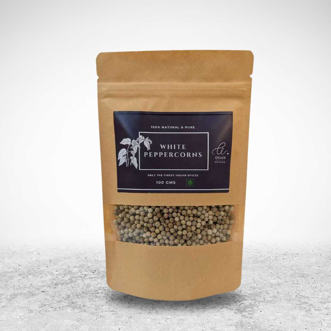 Whole White Peppercorns - Malabar Premium Quality 100 grams