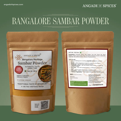 Bengaluru Heritage Sambar Powder – Authentic South Indian Spice Blend
