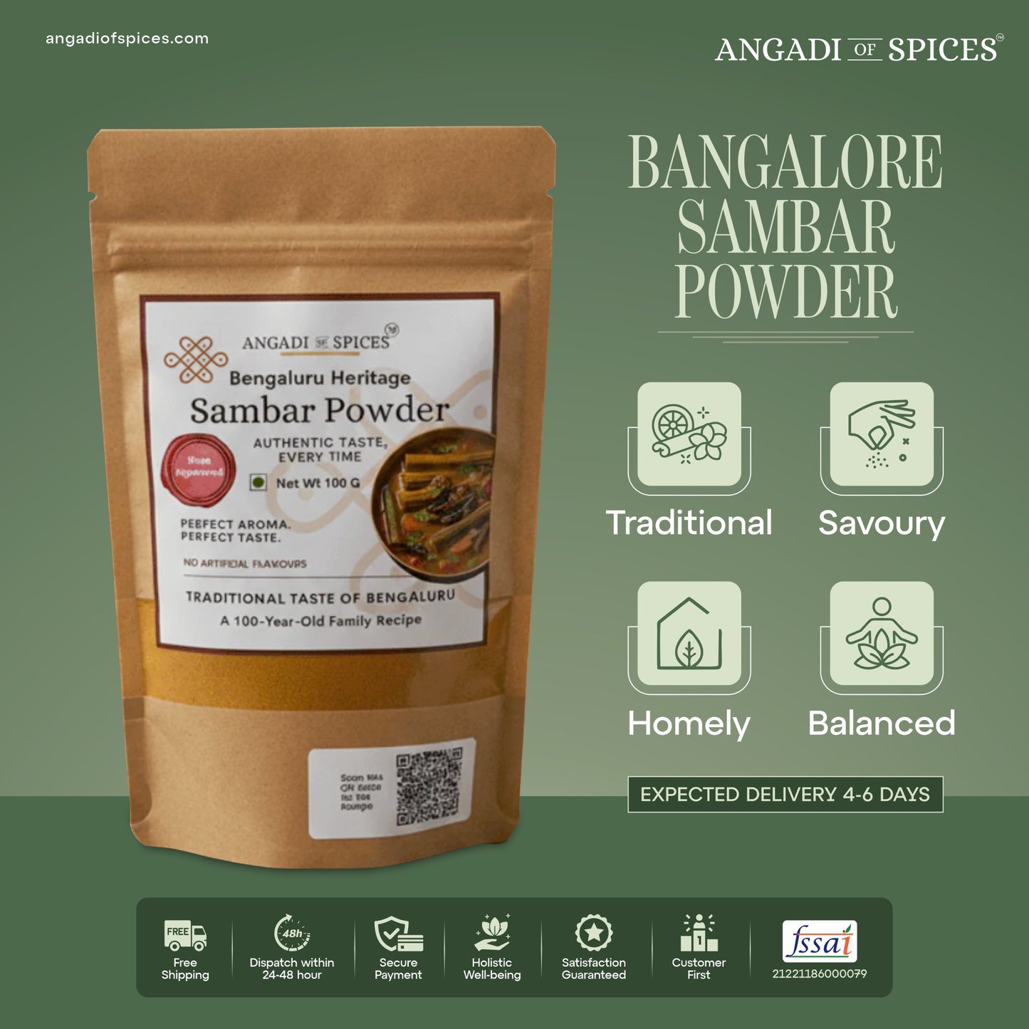 Bengaluru Heritage Sambar Powder – Authentic South Indian Spice Blend