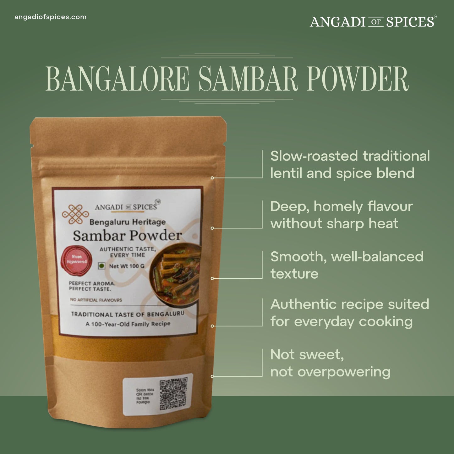 Bengaluru Heritage Sambar Powder – Authentic South Indian Spice Blend
